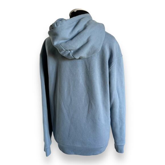 Hollister Womens Hoodie Sz XS Blue Cursive Logo Solid Kangaroo Pocket Drawstring - Picture 5 of 9